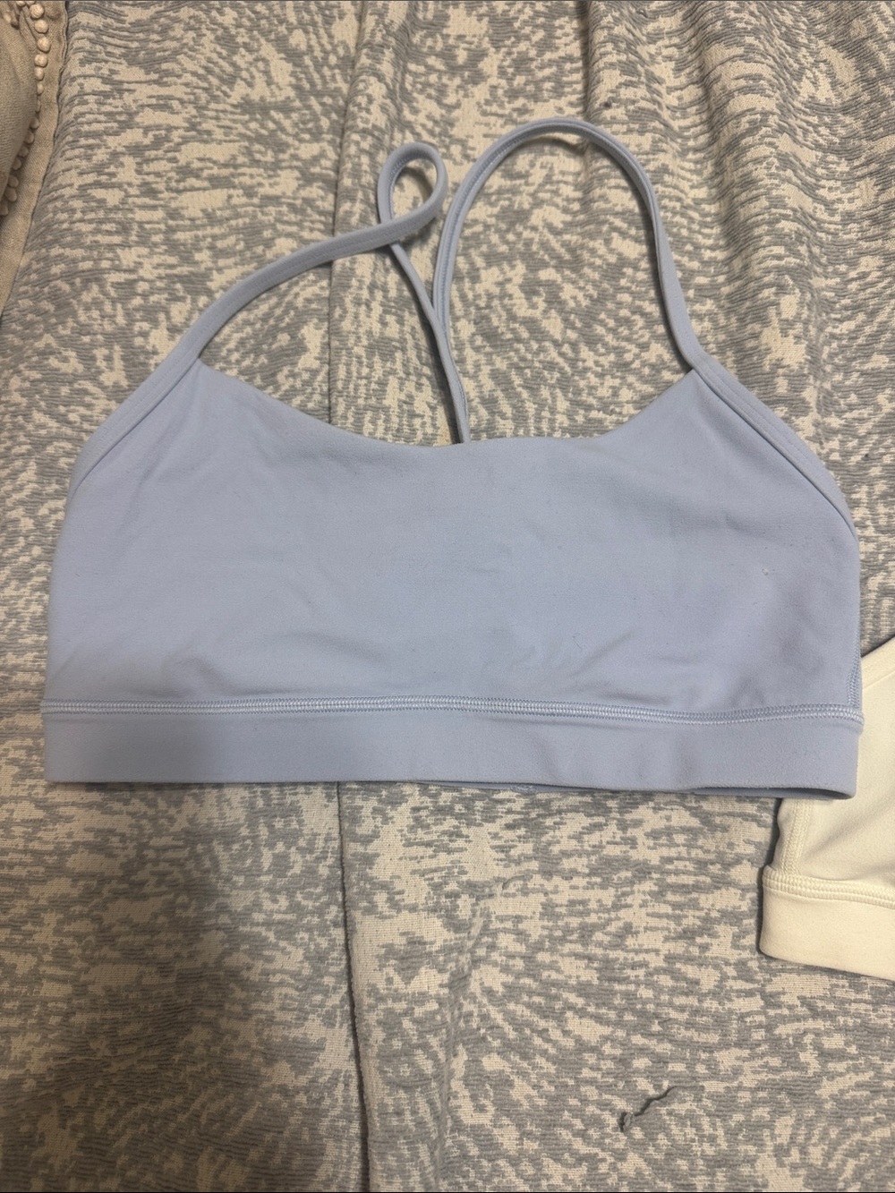 Blue Lululemon Flow Y Sport Bra (No Pads)